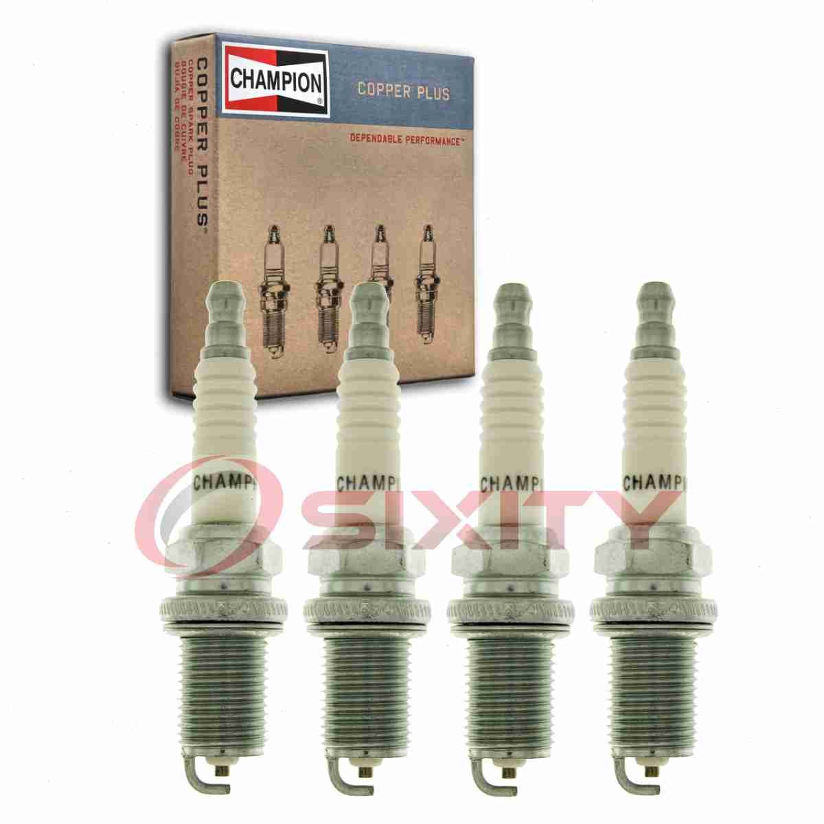 4 pc Champion Copper Plus Spark Plugs for 1989-1997 Geo Prizm 1.6L 1.8L L4 oh
