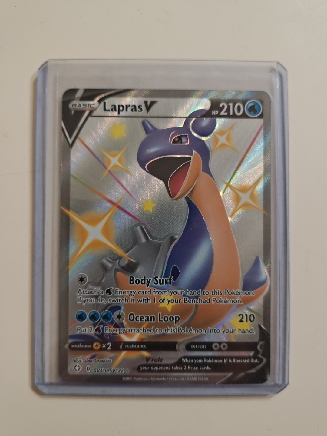 Pokemon Shiny Lapras v SV110/SV122 Rare Card Shining Fates Series