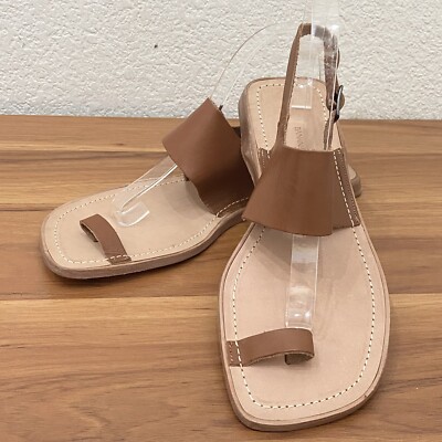 BANANA REPUBLIC Toe Ring Tan Brown Genuine Leather Ankle - Main Image