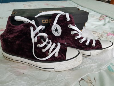 converse velvet shoes