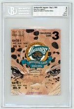 1995 NFL FOOTBALL JACKSONVILLE JAGUARS HOUSTON OILERS FULL TICKET 1ST NFL GAME !