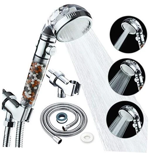 Filtered Shower Head with Beads On/Off,3 Function High Pressure Water Saving