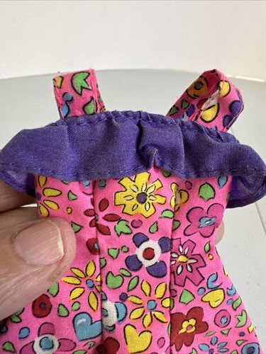 Vestido Barbie Primavera Floral Púrpura Volantes Genuino Mattel Años 90 De Colección - Imagen 5 de 15