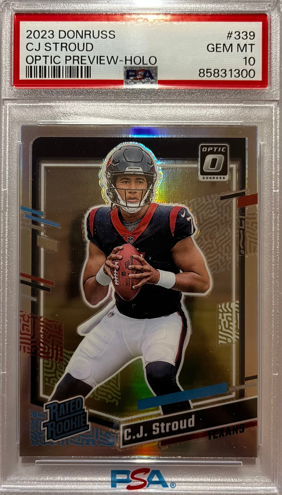 2023 Panini Donruss - RC Optic Preview Holo Prizm #339 C.J. Stroud PSA 10