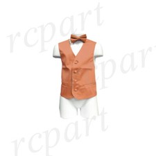 New Kids Boys Formal Tuxedo Vest Bowtie Peach US Sizes 2-14 Wedding Party