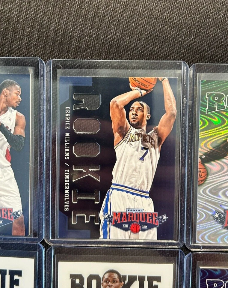 Carpa Derrick Williams RC + Tobias Harris 2012-13 Panini troquelada verde púrpura Foto 4 de 4