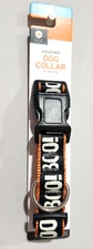HALLOWEEN BOO DESIGN ADJUSTABLE DOG COLLAR LARGE BREEDS 1"X16"-26"