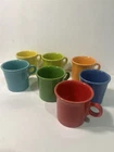 Fiesta Homer Laughlin HLC Set of 7 Coffee Mugs Cups Assorted Colors Ring Handles