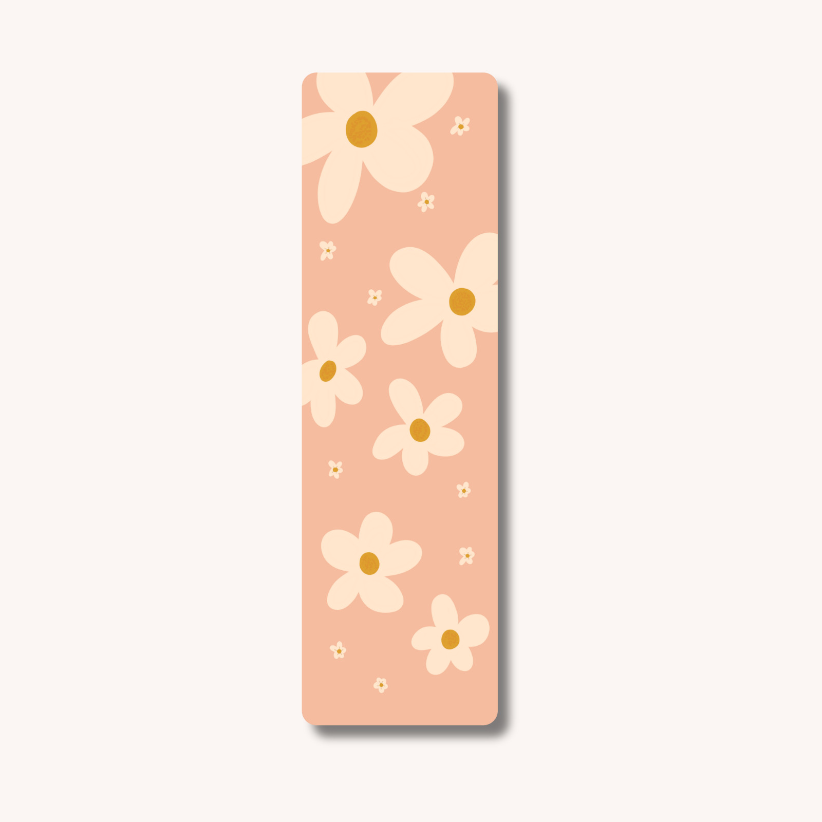 Happy Daisy Flowers Illustrated Laminated Bookmark for Books