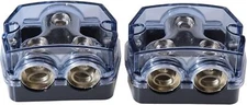 2 Way 0/2/4 Gauge In 0/2/4 Gauge Out Amp Power Distribution Block For Car Audio 