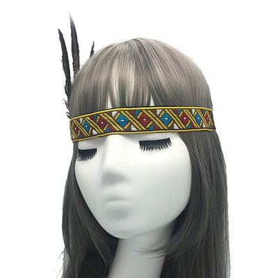 Copricapo Indiano con Piume Stile Etnico Costume Festa Cappello Fascia  Copricapo | eBay