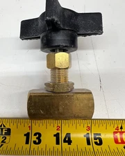 1/4" Weksler Needle Valve Female NPT Brass 600 PSI Plastic Handle Fine Flow BBV4