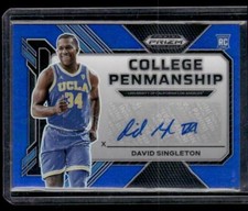 2023 Prizm Draft Picks #CP-DVD David Singleton College Penmanship Blue SN,AU