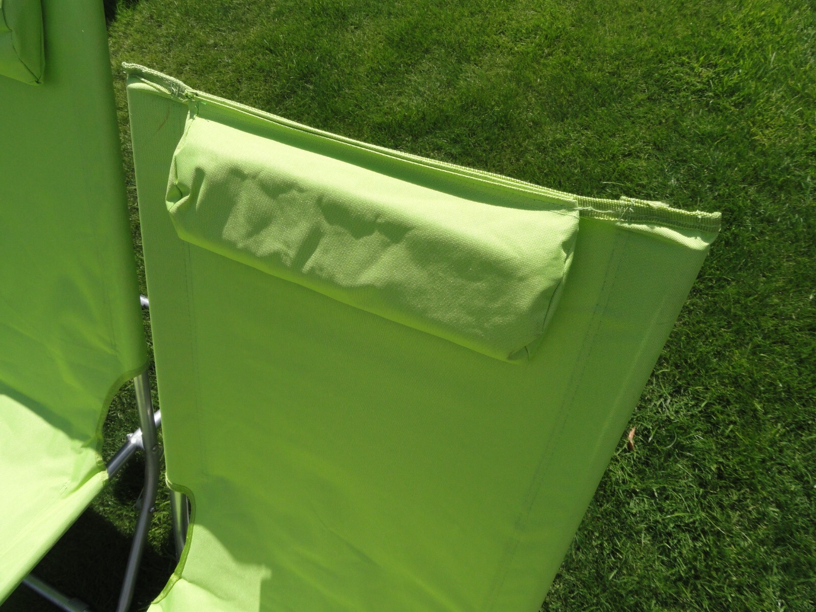Two Sainsburys Folding Beach Camping or Festival Chairs Brand New Lime