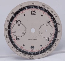 NOS 1940s/50s - Landeron 148 Swiss Chronograph Watch Dial 33mm