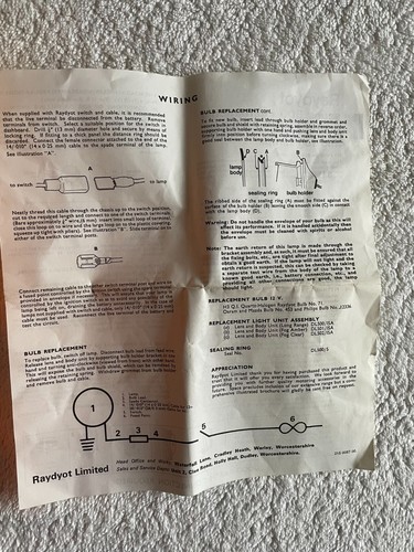 Raydyot Spot Lampe verpackt DL500 New Old Stock für Oldtimer oder Lambretta - Bild 24 von 24