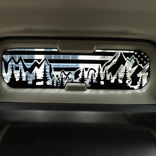 For Hummer H3 2005-2009 Mountain Style Car Rear Window Sticker Tail Glass Decals - Picture 2 of 12
