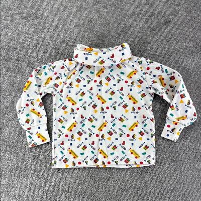 Vintage Funkins Long Sleeve Shirt Colorful Patterned Kids Girls Toddler 24 M Bus