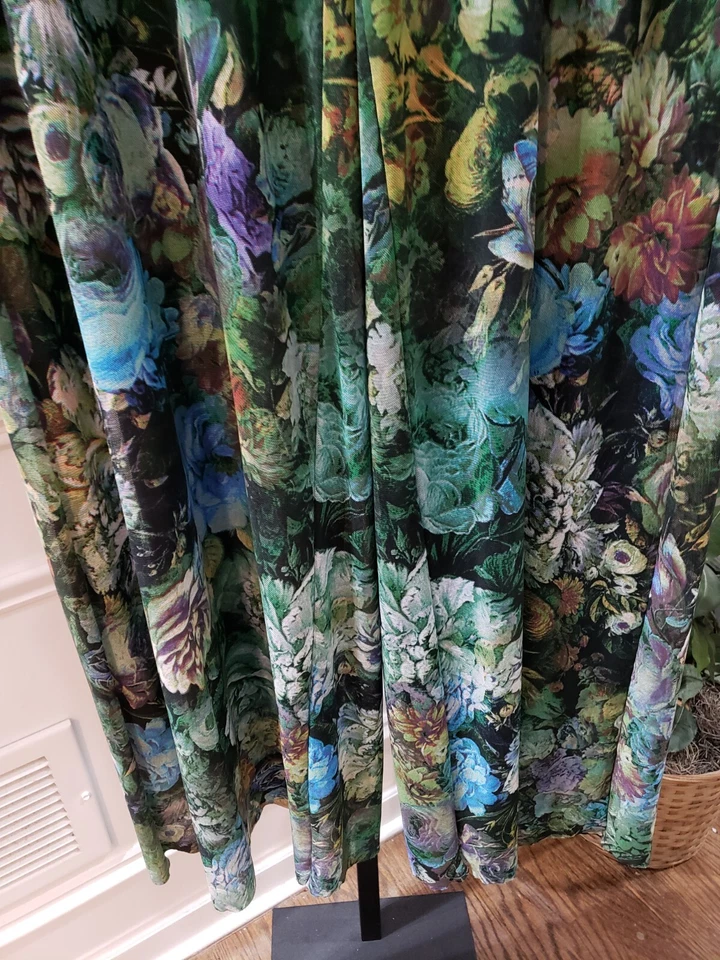 Petit Pois Viviana Calypso Floral 100% Nylon Casual Wide Leg Pants Size Medium - Image 3 of 4