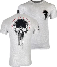 Howitzer Style Men's T-Shirt FLAG SKULL Military Grunt S-5XL