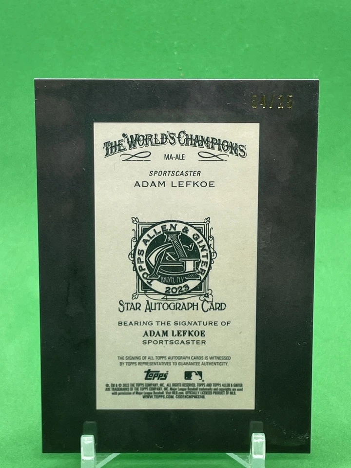2023 Topps Allen & Ginter X Adam Lefkoe Mini AUTO Black Frame #4/25 Sportscaster - Image 2 of 4