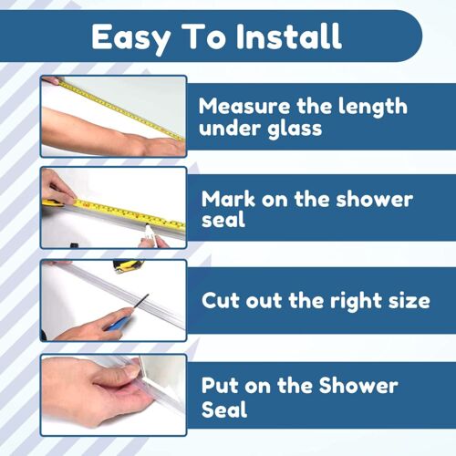 Bath Shower Screen Door Rubber Seal Strip Glass for Thickness 4 - 6mm Gap 4-30mm - Picture 5 of 21