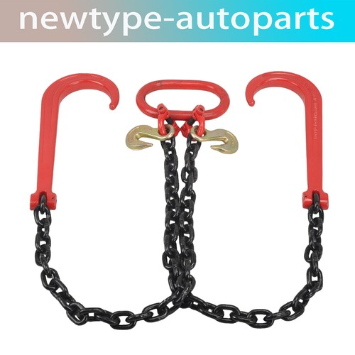 G80 V-bridle Recovery Chain Mytee Products G80 V-Bridle Tow Chain - 3/8" X 3' With J-Hooks & Grab Hooks Recovery Chain Bridle - View #8