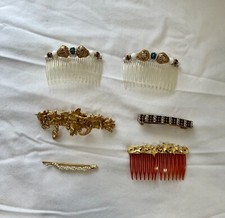 Lot Of Vintage Hair Accessories 6 Pieces Pre-owned
