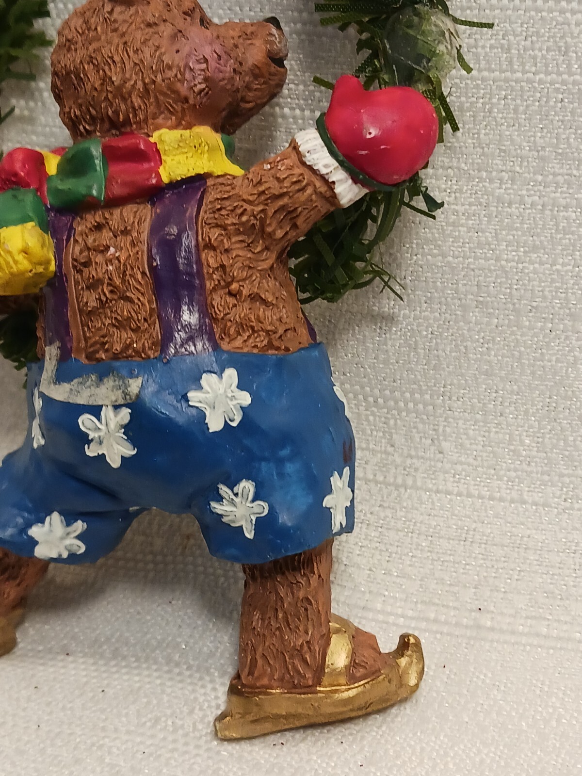 Christmas Wreath Ornament Ice Skating Bear eBay