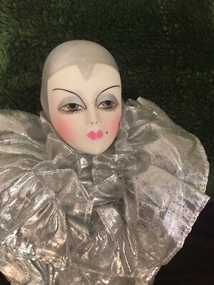 Brinn's 18'' Handmade Edition Porcelain Pierrot Clown Doll-Collectible Edition