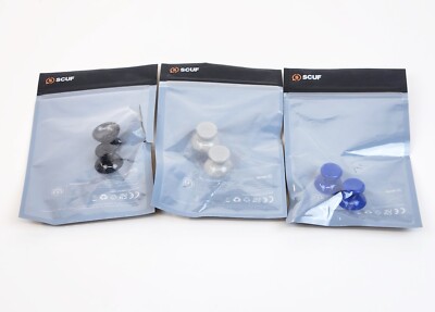 Lot of 3 Scuf Gaming 2-Pack Thumbsticks Short & Concave - Black, Blue, Gray