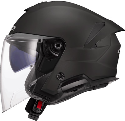 LS2 OF618 VERSO II DUAL VISOR ECE22.06 OPEN FACE MOTORCYCLE HELMET MATT BLACK