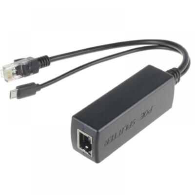 BerryBase PoE Splitter RJ45 48V > Micro USB 5V / 2,0A Raspberry Pi Ethernet