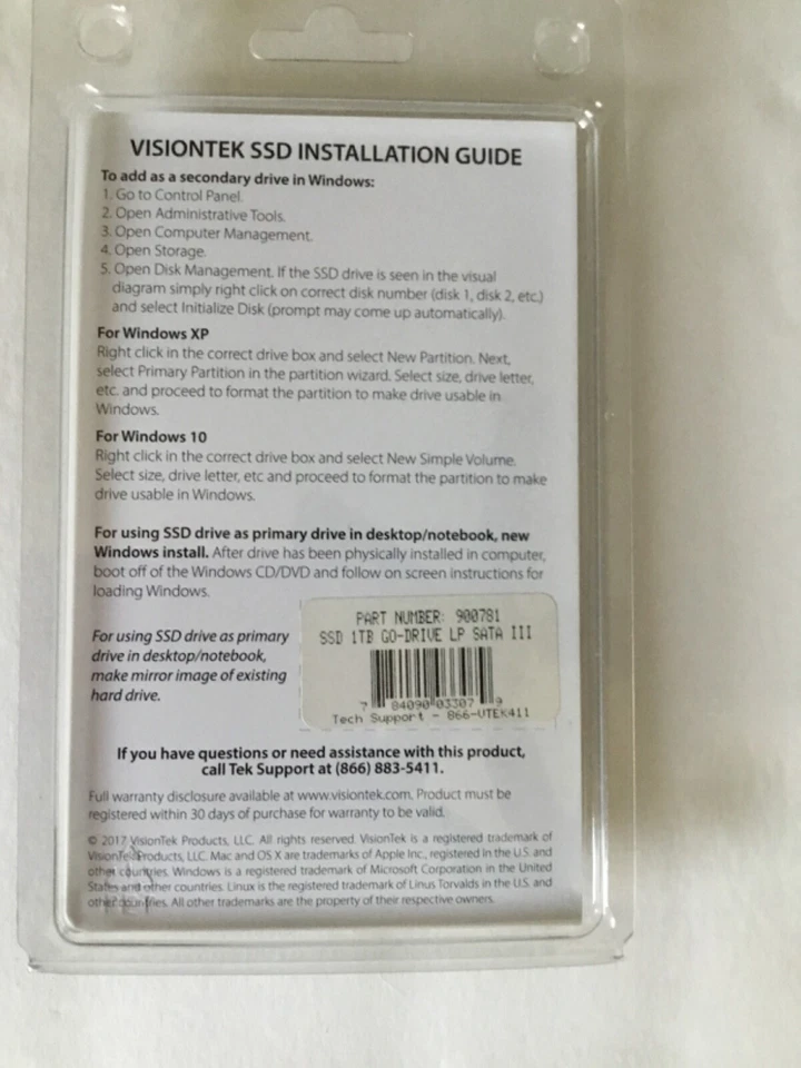 Visiontek Go Drive 1 Tb 2.5" 7mm Internal Solid State Drive - Sata 900781 Dell - Image 2 of 2