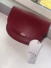 Lacoste Chantaco Small Shoulder Bag made of Italian Split Cow Leather NWT