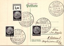 GERMANY 1939 WWII  VINTAGE POSTAL POSTCARD ADDR SPECIAL POSTMARK LIEPZIG