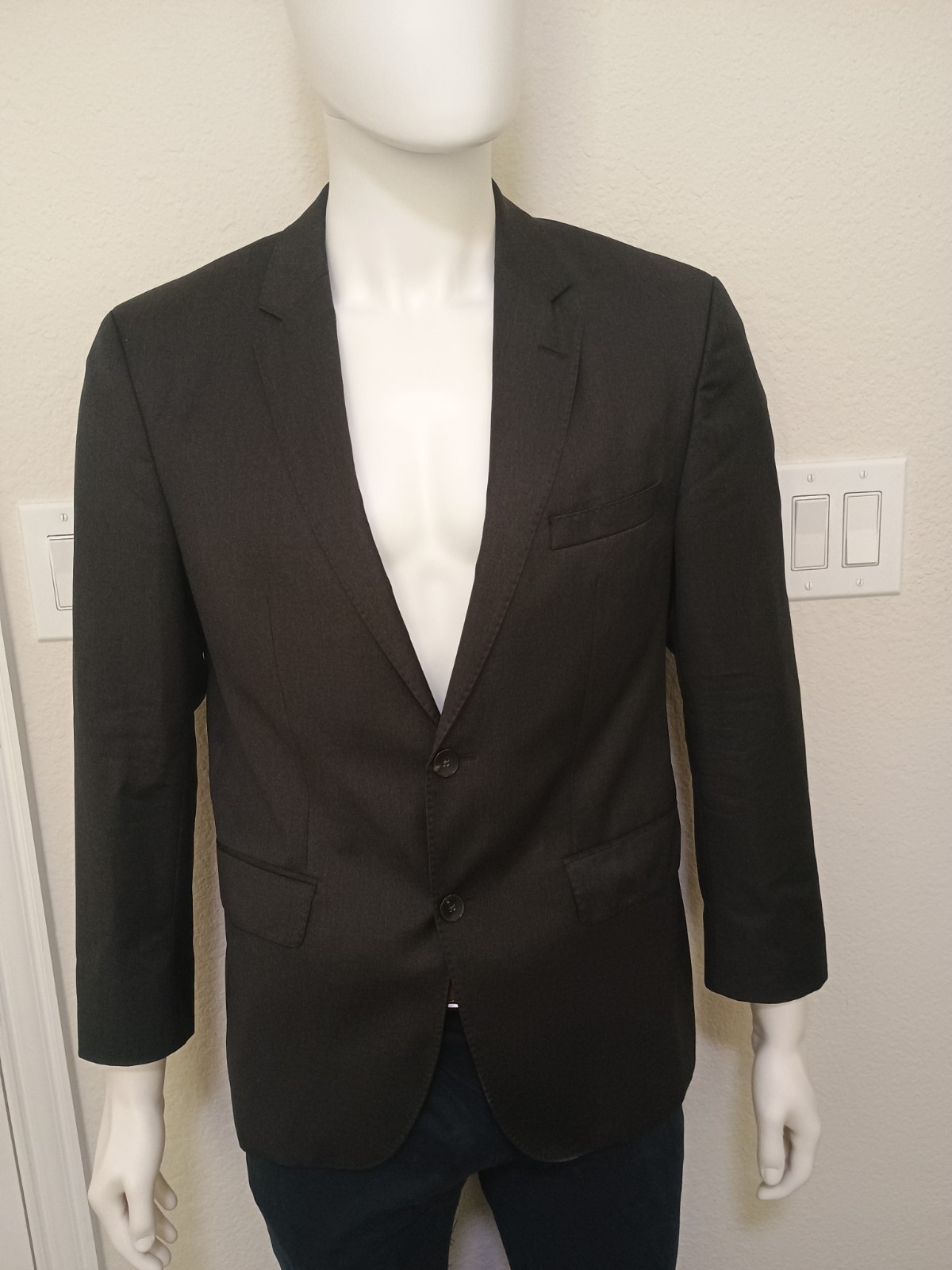 Hugo Boss Woven in Italy Men's Gray 100% Virgin Wool Reda Blazer Size 38s thumbnail 2