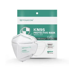 Powecom KN95 Protective Mask (GB2626-2019): 10-pack   (White)
