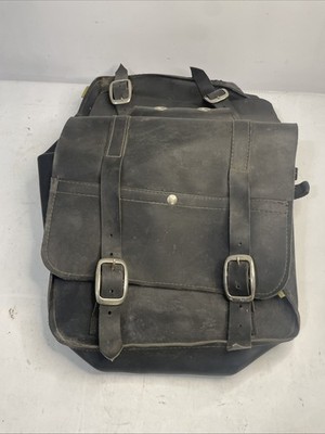 Early Willie & Max Pinsley USA Black Leather Thro Over Saddle Bags