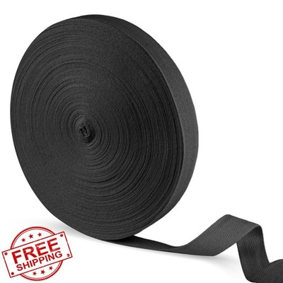 Qiuruoo 1'' Cotton Twill Tape Black