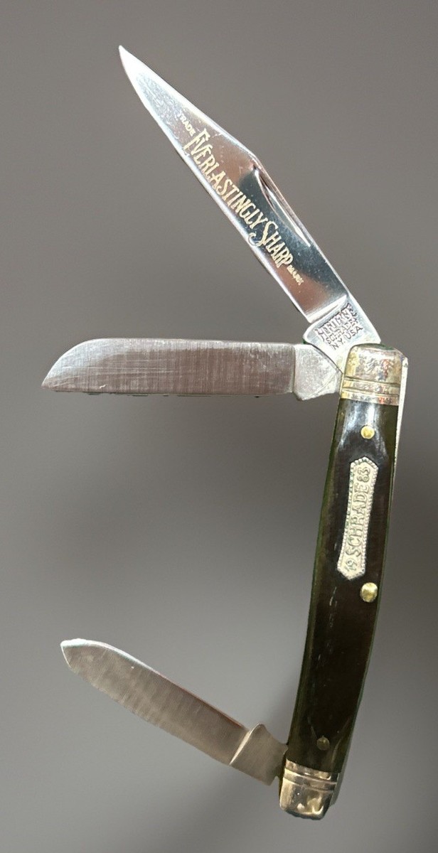 Heritage Schrade USA 1983 Heritage Green Bone 8341 Trapper Knife 3