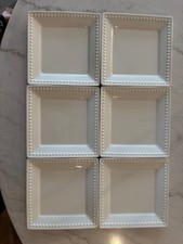 NUEVO EN CAJA Plato de Postre Cuadrado de Porcelana Wareland Blanco Juego de Platos de Aplicación de 6-6"