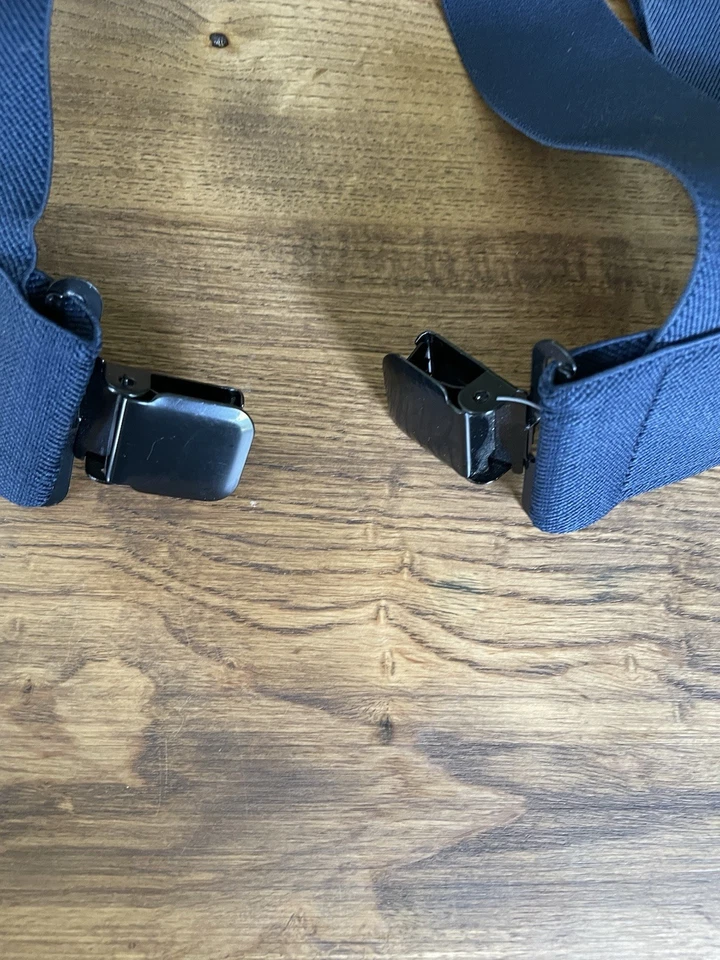 Duluth Trading Co. X-Back Side Clip Suspenders 2" Wide Heavy Duty Clasps Blue - Image 3 of 4