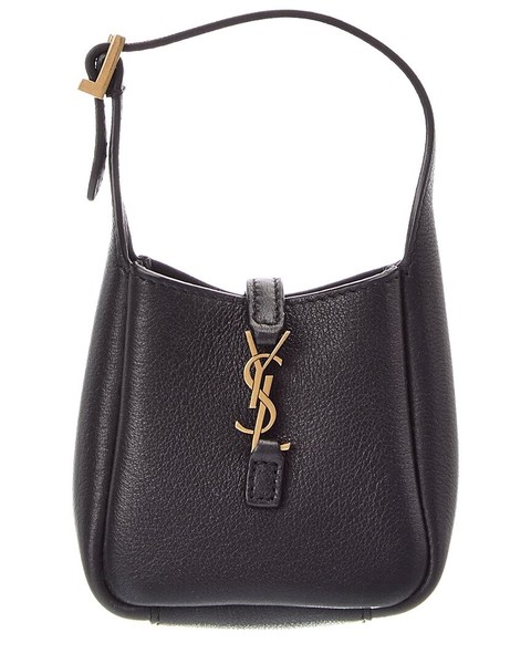 Saint Laurent Le 5 A 7 Micro Leather Hobo Bag Women's Black