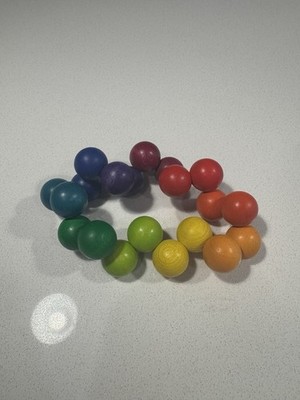 Playable Art Ball MoMA Wooden Interactive Desk Toy Puzzle Sculpture Rainbow