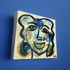 PETER KEIL - TOP QUALITY ACRYLIC PAINTING ON WRAPPED CANVAS 24”x24” PLANET EARTH