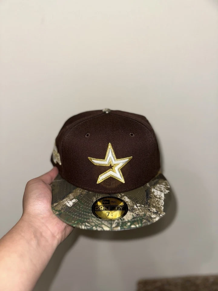Gorra ajustada Astros madera quemada camuflaje 7 1/4 Foto 2 de 4