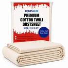 LARGE (12ft x 9ft) PROFESSIONAL QUALITY 100% COTTON TWILL DUST SHEETS FREE DEL!