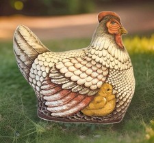Hen Chicken Chick Pillow Handmade Country Charm Farmhouse Cottage Core Read