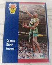 1991-92 Fleer Basketball Card#231 Shawn Kemp Seattle Super Sonics Slam Dunk